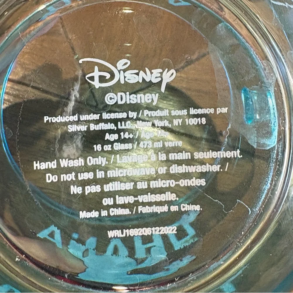 Disney Lilo & Stitch Blue Glass Character Mug Ohana - Picture 3 of 5